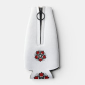 Pentagram met rode rozen flesjeskoeler (Achterkant)