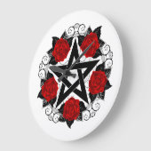 Pentagram met rode rozen grote klok (Hoek)