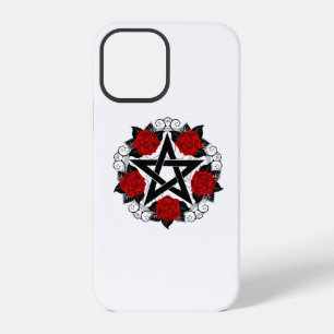 Pentagram met rode rozen iPhone 12 pro hoesje