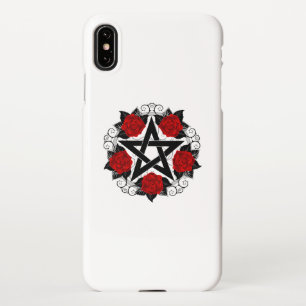 Pentagram met rode rozen iPhone XS max hoesje