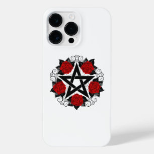 Pentagram met rode rozen iPhone 14 pro max hoesje