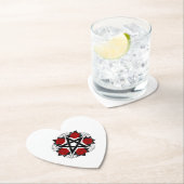 Pentagram met rode rozen kartonnen onderzetters (Insitu)