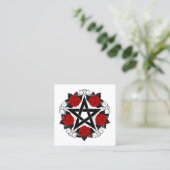Pentagram met rode rozen kortingskaartje (Staand voorkant)
