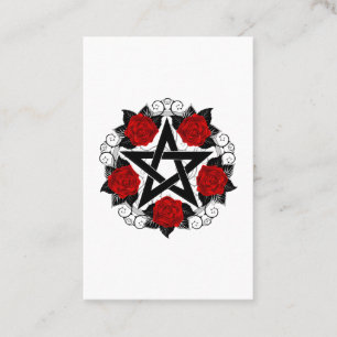 Pentagram met rode rozen kortingskaartje
