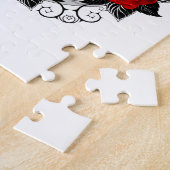 Pentagram met rode rozen legpuzzel (Zijkant)