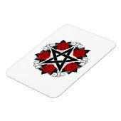 Pentagram met rode rozen magneet (Linkerzijde)