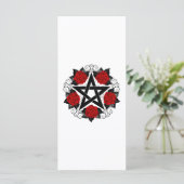 Pentagram met rode rozen menu (Staand voorkant)