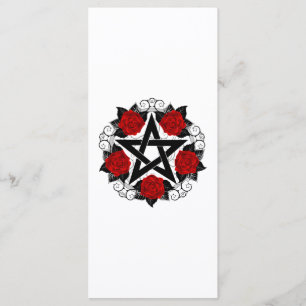 Pentagram met rode rozen menu