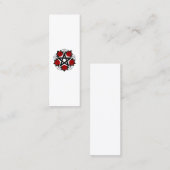 Pentagram met rode rozen mini visitekaartje (Voorkant / Achterkant)