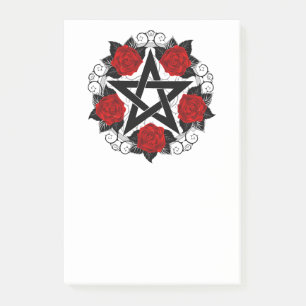 Pentagram met Rode Rozen Post-it® Notes