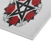 Pentagram met rode rozen snijplank (Hoek)