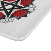 Pentagram met rode rozen snijplank (Hoek)