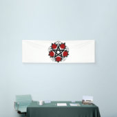Pentagram met rode rozen spandoek (Beurs)