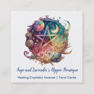 Pentagram, Moon, Earth Square Visitekaartje