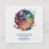 Pentagram, Moon, Earth Square Visitekaartje (Achterkant)