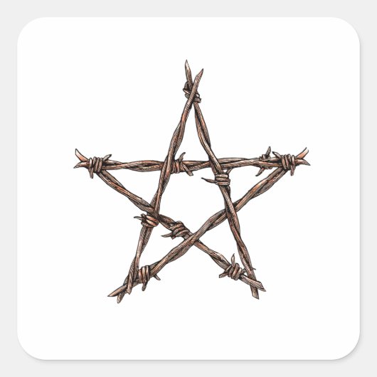 Pentagram of Thorns Vierkante Sticker (Voorkant)