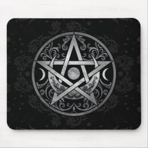 Pentagram Ornament - Silver en Black Muismat