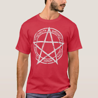 Pentagram Pentacle Distress Wiccan Pagan Wicca T-shirt