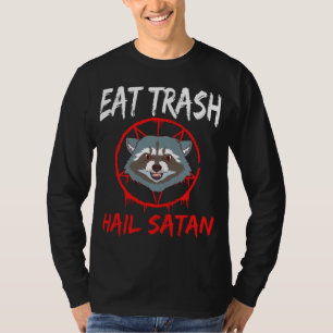 Pentagram Raccoon Devil Eat Trash Hail Satan Racco T-shirt