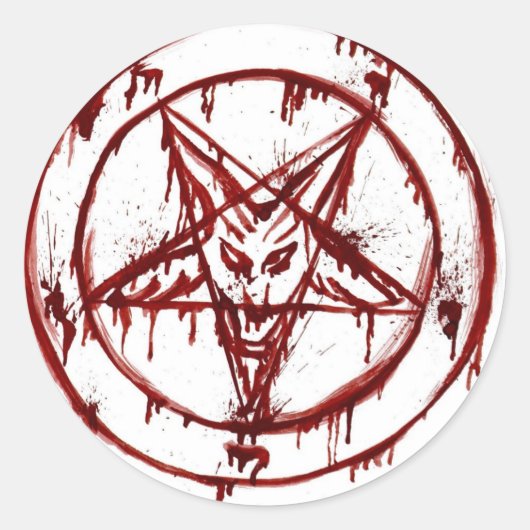 pentagram ronde sticker (Voorkant)
