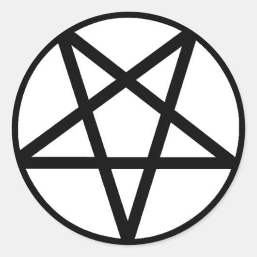 Pentagram Ronde Sticker (Voorkant)