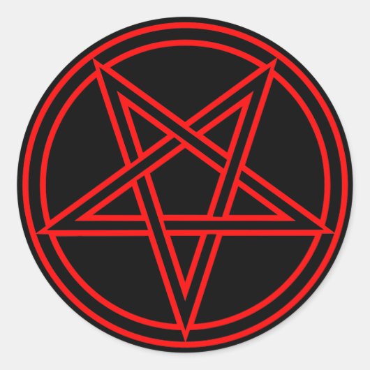 Pentagram Ronde Sticker (Voorkant)