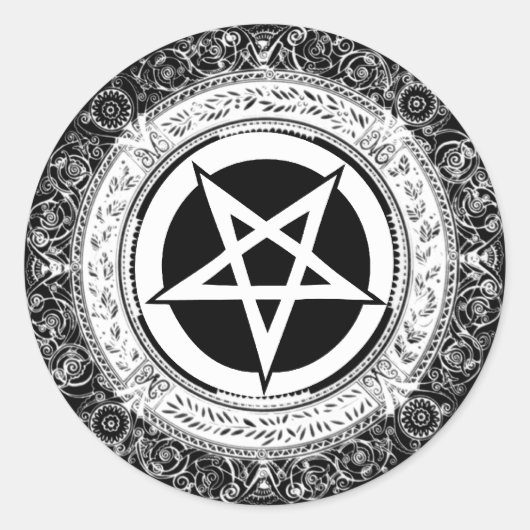 pentagram ronde sticker (Voorkant)