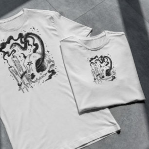 Pentagram schedel en slang t-shirt