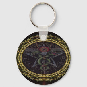 Pentagram Slangen Sleutelhanger