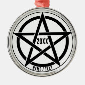 Pentagram Symbool Kerstmis Metalen Ornament (Voorkant)