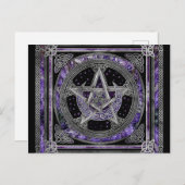 Pentagram Triskelion Amethyst Moon Briefkaart (Voorkant / Achterkant)