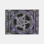 Pentagram Triskelion Amethyst Moon Fleece Deken (Voorkant (Horizontaal))