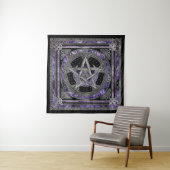 Pentagram Triskelion Amethyst Moon Wandkleed (In situ)