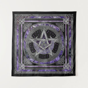 Pentagram Triskelion Amethyst Moon Wandkleed
