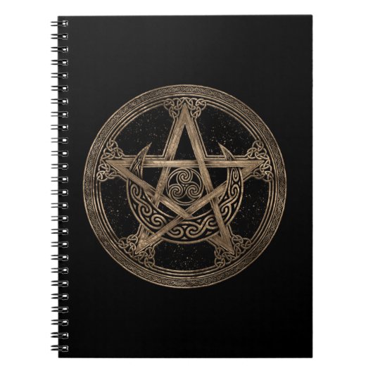 Pentagram Triskelion Moon Ornament Notitieboek (Voorkant)