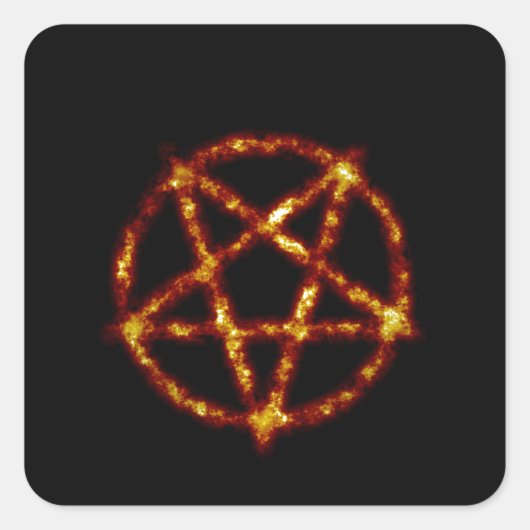pentagram vierkante sticker (Voorkant)