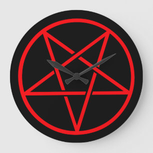 Pentagram-wandklok Grote Klok