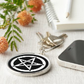 Pentagram Wiccan Samhain Halloween Sleutelhanger (Zijkant)