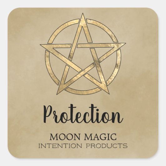 Pentagram Witchcraft Spell Jar Labels (Voorkant)