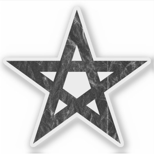 Pentagram (zwart ) sticker (Voorkant)