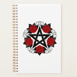 Pentagramme aux roses rouges