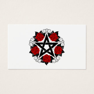 Pentagramme aux roses rouges