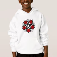 Pentagramme aux roses rouges