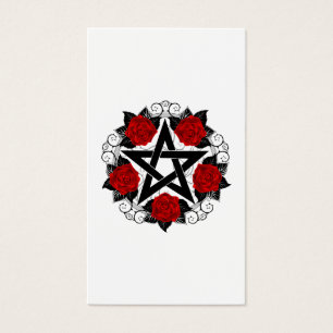 Pentagramme aux roses rouges