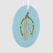 Pentagramme Beltane avec Rubans Pastel et Fleurs (devant)