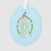 Pentagramme Beltane avec Rubans Pastel et Fleurs (devant)