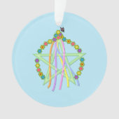 Pentagramme Beltane avec Rubans Pastel et Fleurs (devant)