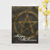 Pentagramme Brown Bonne Carte de voeux Halloween 2 (Fleur jaune)