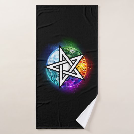 pentagramme du Wiccan (Serviette de bain)