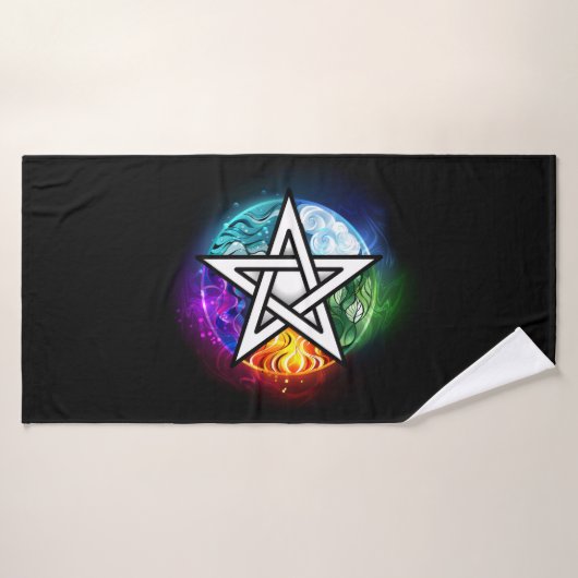 pentagramme du Wiccan (Serviette de bain)